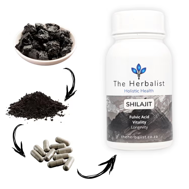 Shilajit resin to capsule – The Herbalist’s high-potency fulvic acid supplement for stamina, energy, and performance