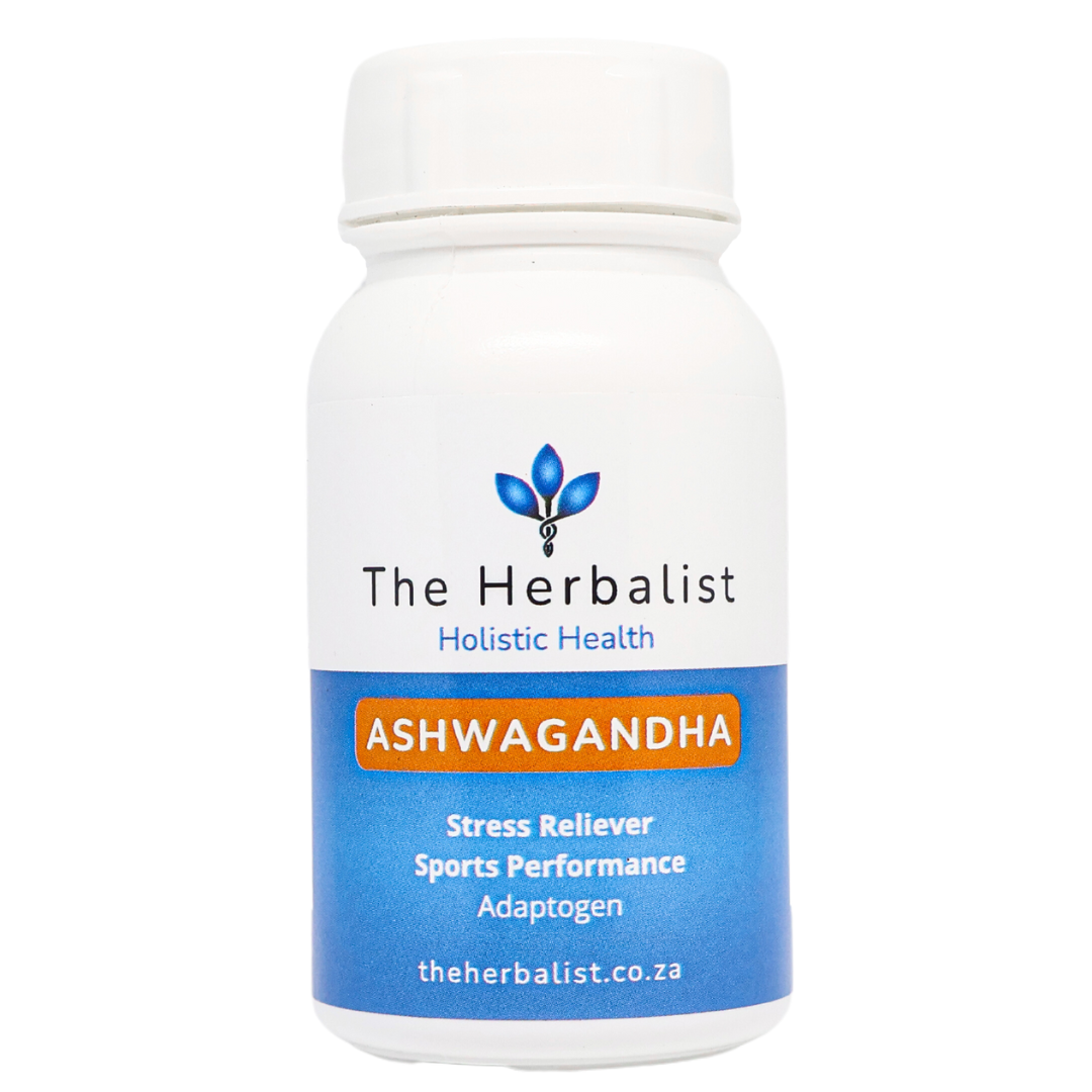 The Herbalist Ashwagandha capsules supplement – natural adaptogen for stress relief, hormone balance, and performance support, holistic health product South Africa