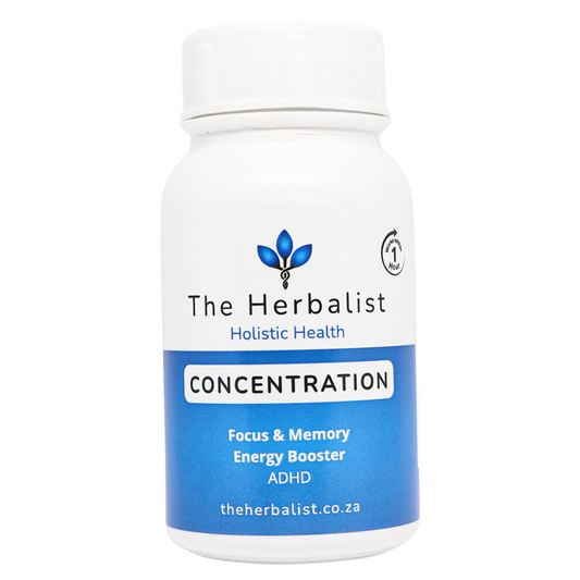 The Herbalist Concentration supplement – natural nootropic for ADHD, memory support, mental clarity, and energy boost, made in South Africa